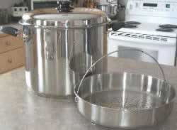 stock pots - 24 quart and steamer